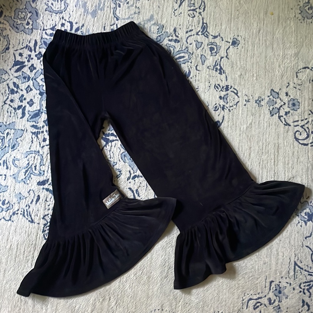 Vintage HTF Matilda Jane Big Ruffle Black Velvet Pant! - Picture 3 of 8